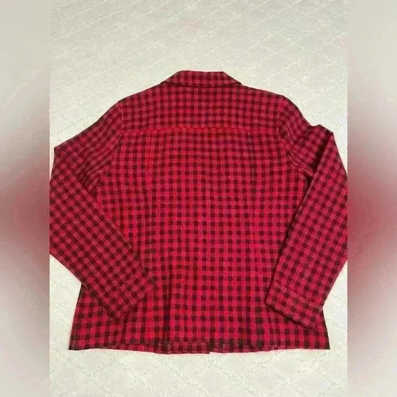 Red and black gingham jacket with 2 front working pockets, size M - Picture 6 of 6